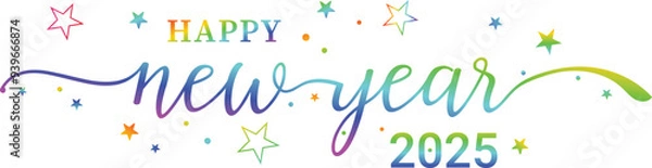 Obraz Happy New Year 2025. Vector