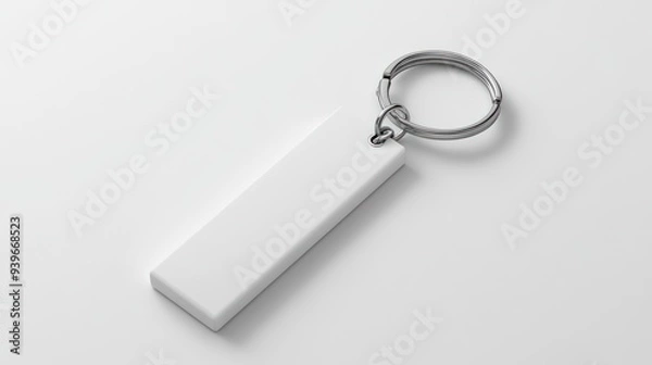 Obraz Blank White Key Chain Mockup