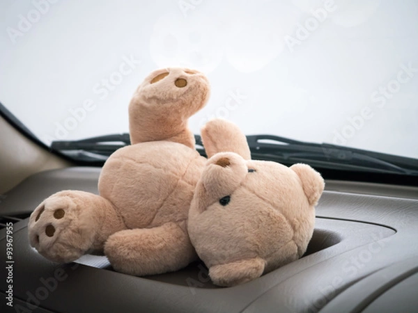 Fototapeta Teddy bear in car