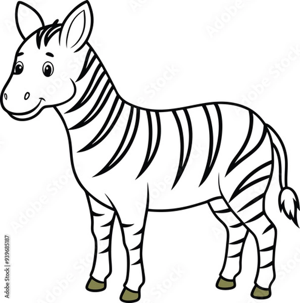 Fototapeta Fun zebra line art graphic for children’s coloring book fostering creativity
