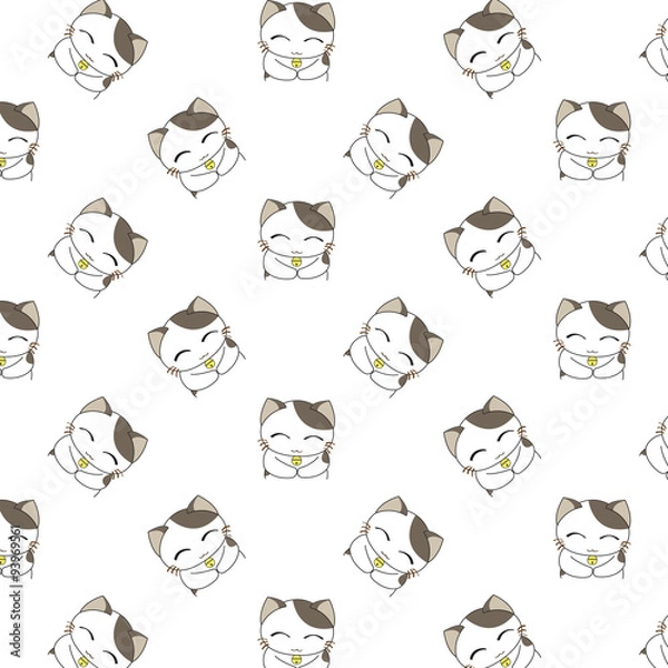 Obraz Cute Cartoon Cats Pattern.
