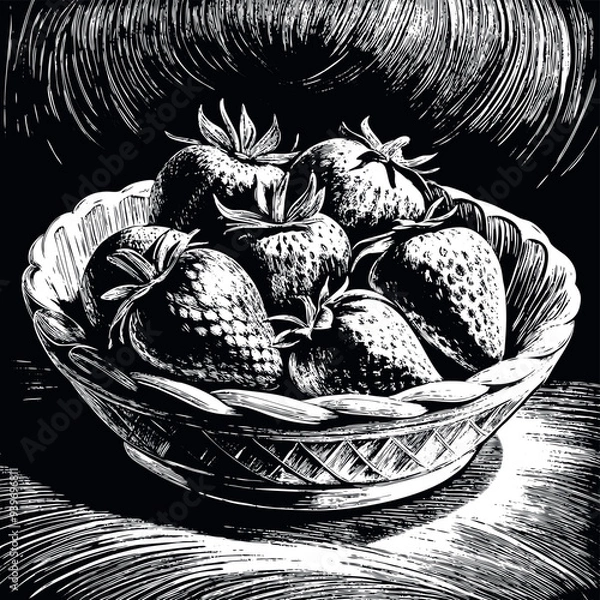 Obraz Strawberries in basket vector