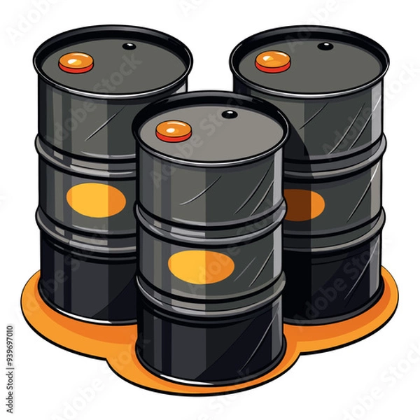 Obraz Black oil barrels vector