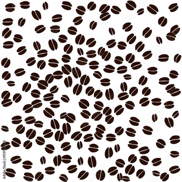 Obraz Seamless coffee beans raster version