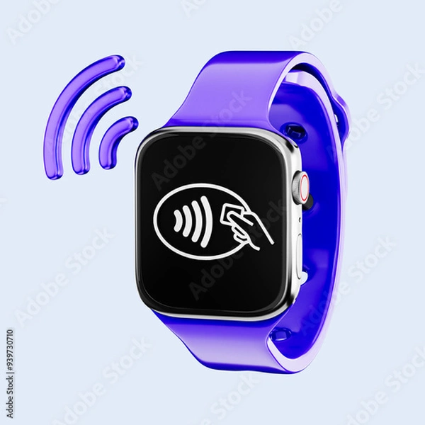 Obraz Apple Pay is a mobile payment and digital wallet service by Apple Inc. Smart Watch. NFC payment, smartwatch payment