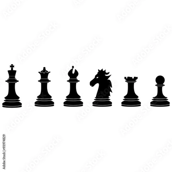 Obraz Black chess pieces