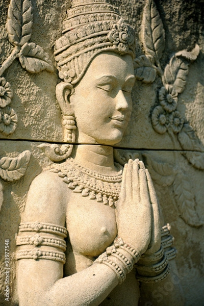 Fototapeta Statut pierre déesse