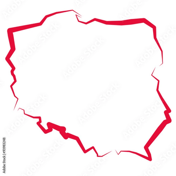 Obraz Mapa Polski - kontur
