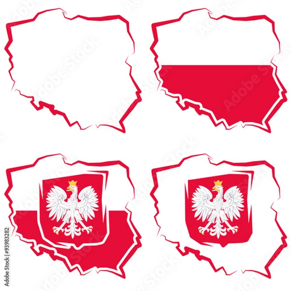 Obraz Ilustracja map Polski