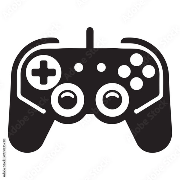 Obraz Black Joystick Icon Vector, Vector Design Game Video Icon Style, Gaming Console Vector Icon