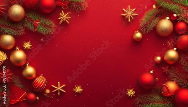 Fototapeta A festive wallpaper design featuring bold, vibrant colors that capture the essence of Christmas joy.