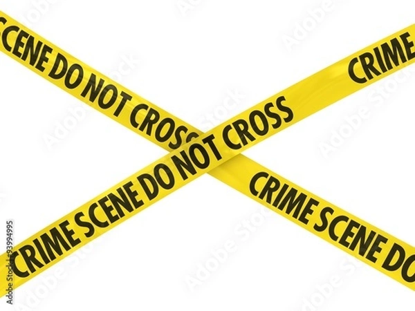 Fototapeta Crime Scene Do Not Cross Barrier Tape Cross