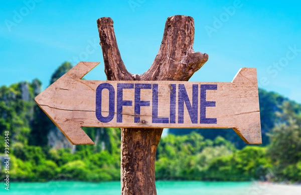 Fototapeta Offline arrow with beach background