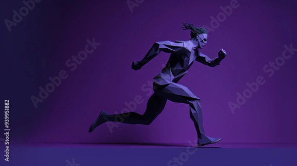 Obraz running man made of paper