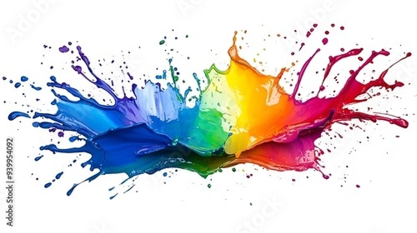 Obraz Colorful paint splash. Isolated design element on the white background