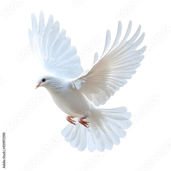 Fototapeta White Dove in Flight.
