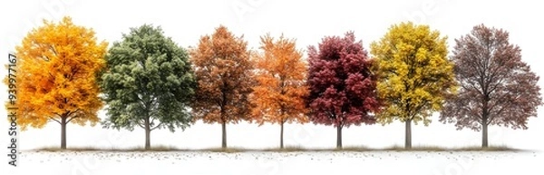 Fototapeta Row of Autumn Trees.