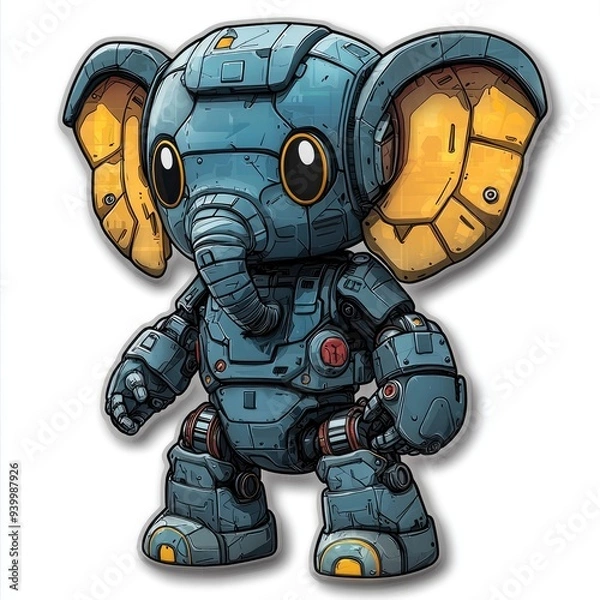 Fototapeta Cute Robot Elephant Illustration
