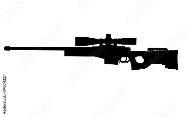 Obraz Silhouette of AWM (Arctic Warfare Magnum) sniper rifle