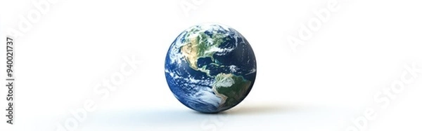 Obraz Glow of Earth in a 3D cartoon rendering on a white background