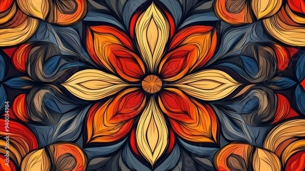 Fototapeta Abstract floral pattern illustration for background design