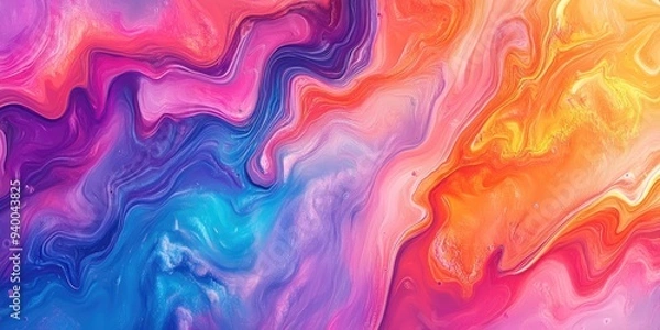Fototapeta 3D Rendering of an Abstract Watercolor Background Vibrant Painting Art