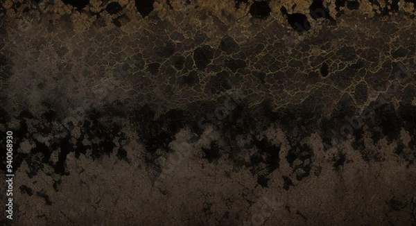 Fototapeta gold black paint wall texture. black and gold, abstract grunge background. Abstract artistic background. Black and gold painting background. black and gold grunge.	