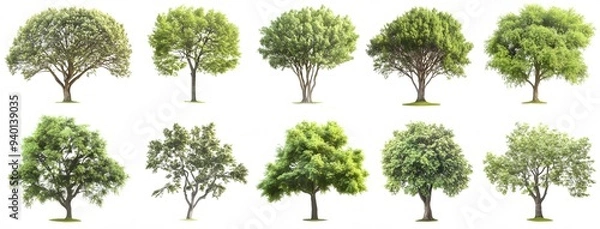 Obraz set of trees isolated on white