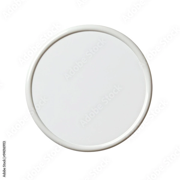 Fototapeta A simple, elegant round plate with a clean white surface, perfect for showcasing culinary creations or as decor.