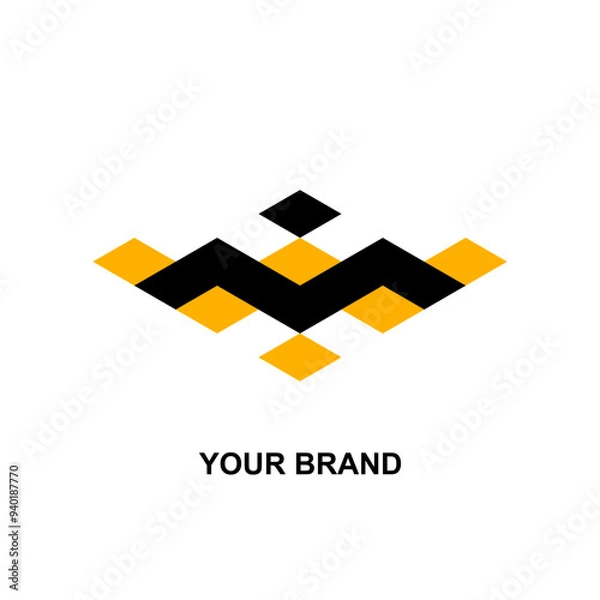 Fototapeta Illustration of Modern Initial WM or MW Vector Logo for Your Business