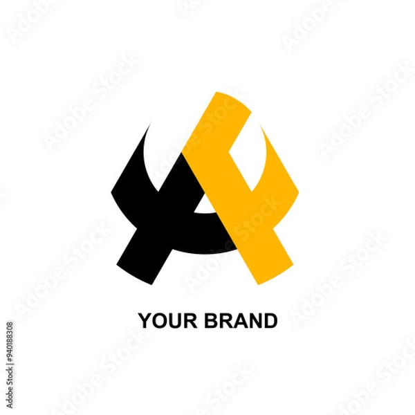 Fototapeta Illustration of Simple Initial AF Vector Logo for Your Brand