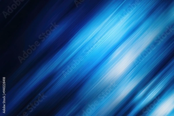 Fototapeta Blue blurred gradient background banner. Mixed motion texture. Panoramic web header. Wide screen abstract diagonal lines wallpaper , ai