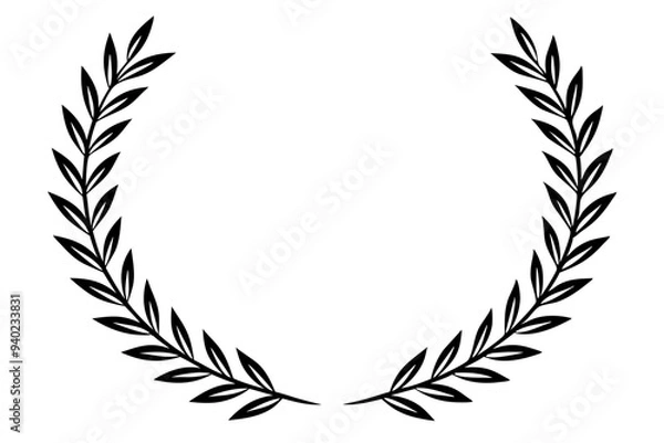 Obraz Laurel wreath line style silhouette vector illustration collection