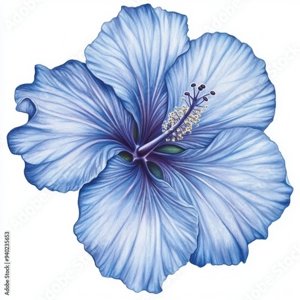 Obraz vector graphic of a blue hibiscus flower