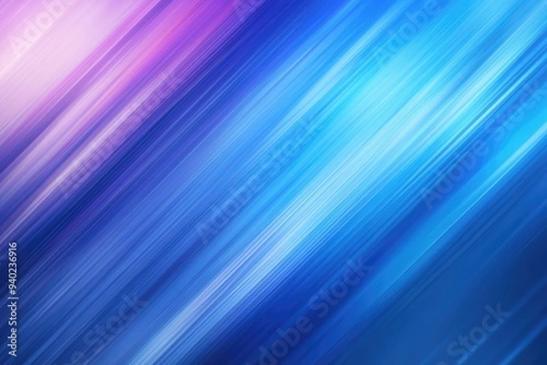 Fototapeta Blue blurred gradient background banner. Mixed motion texture. Panoramic web header. Wide screen abstract diagonal lines wallpaper , ai