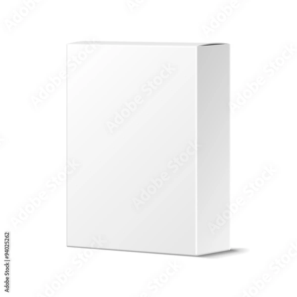 Fototapeta Realistic Blank White Product Package Box Mockup. Container, Pac