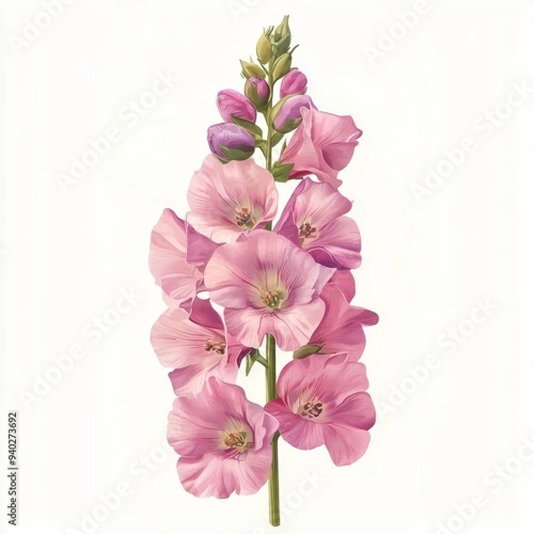 Obraz vector graphic of a pink delphinium flower