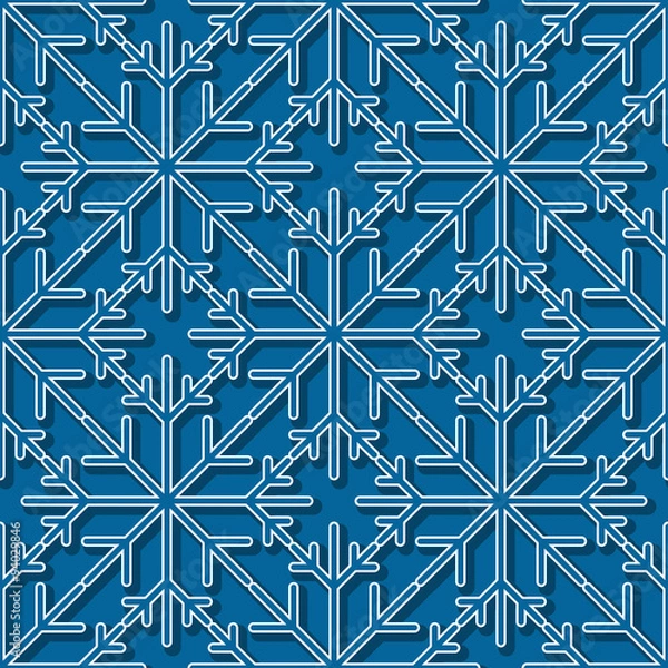 Fototapeta Snowflake seamless pattern. Editable vector. Eps 10