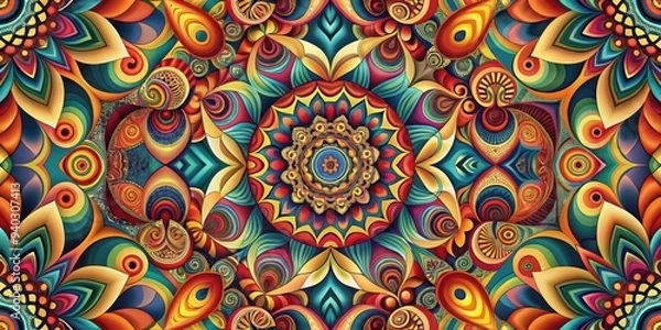 Fototapeta High-definition background of colorful abstract shapes and patterns, abstract, background, vibrant, colors, high-definition