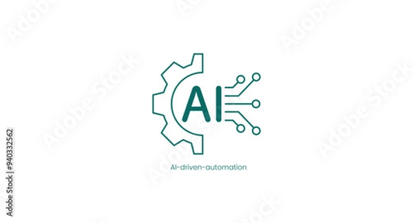 Fototapeta AI-Driven Automation Technology Vector Icon
