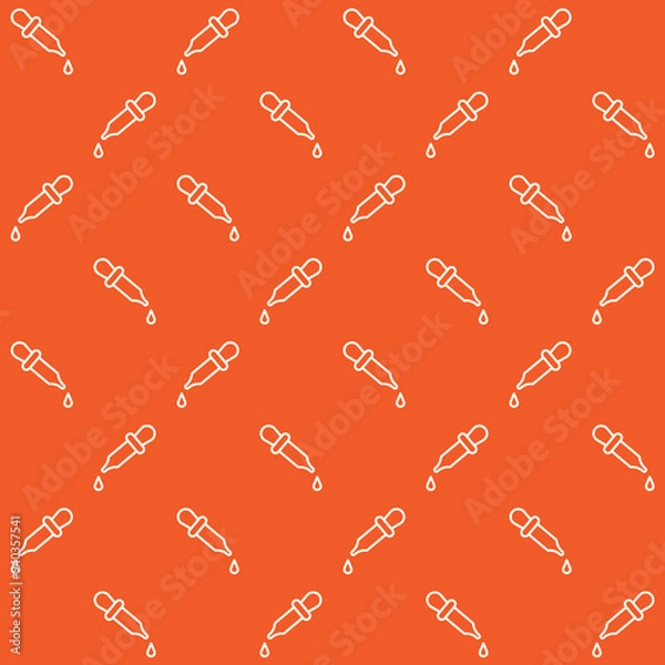 Obraz Minimalist Pipette Outline Vector Seamless Pattern