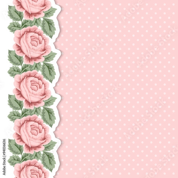 Obraz Polka dot background with roses