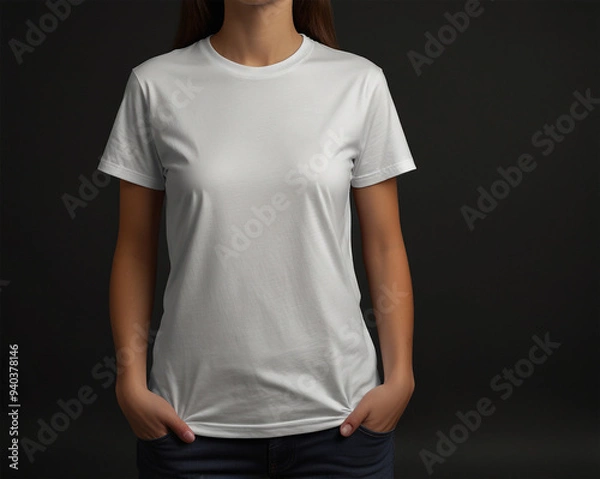 Fototapeta Minimalist T-Shirt Mockup Backgrounds for AI Design | Versatile Blank T-Shirt Backgrounds for Mockup Creations | Sleek T-Shirt Mockup AI Backgrounds for Designers | Creative Blank Canvas: T-Shirt Mock