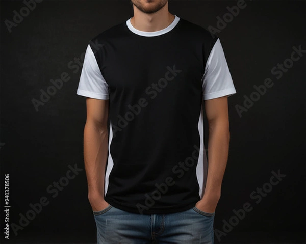 Fototapeta Minimalist T-Shirt Mockup Backgrounds for AI Design | Versatile Blank T-Shirt Backgrounds for Mockup Creations | Sleek T-Shirt Mockup AI Backgrounds for Designers | Creative Blank Canvas: T-Shirt Mock