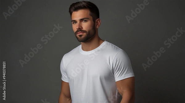 Fototapeta Minimalist T-Shirt Mockup Backgrounds for AI Design | Versatile Blank T-Shirt Backgrounds for Mockup Creations | Sleek T-Shirt Mockup AI Backgrounds for Designers | Creative Blank Canvas: T-Shirt Mock