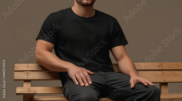 Fototapeta Minimalist T-Shirt Mockup Backgrounds for AI Design | Versatile Blank T-Shirt Backgrounds for Mockup Creations | Sleek T-Shirt Mockup AI Backgrounds for Designers | Creative Blank Canvas: T-Shirt Mock