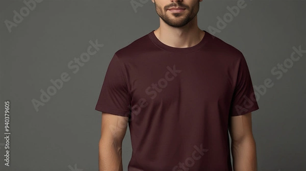 Fototapeta Minimalist T-Shirt Mockup Backgrounds for AI Design | Versatile Blank T-Shirt Backgrounds for Mockup Creations | Sleek T-Shirt Mockup AI Backgrounds for Designers | Creative Blank Canvas: T-Shirt Mock