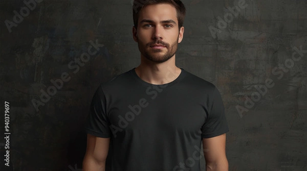 Fototapeta Minimalist T-Shirt Mockup Backgrounds for AI Design | Versatile Blank T-Shirt Backgrounds for Mockup Creations | Sleek T-Shirt Mockup AI Backgrounds for Designers | Creative Blank Canvas: T-Shirt Mock