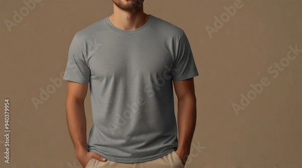 Fototapeta Minimalist T-Shirt Mockup Backgrounds for AI Design | Versatile Blank T-Shirt Backgrounds for Mockup Creations | Sleek T-Shirt Mockup AI Backgrounds for Designers | Creative Blank Canvas: T-Shirt Mock