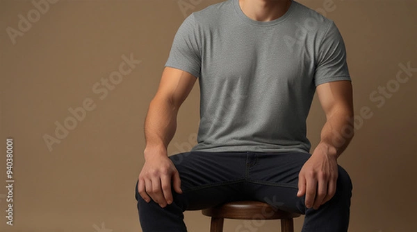 Fototapeta Minimalist T-Shirt Mockup Backgrounds for AI Design | Versatile Blank T-Shirt Backgrounds for Mockup Creations | Sleek T-Shirt Mockup AI Backgrounds for Designers | Creative Blank Canvas: T-Shirt Mock